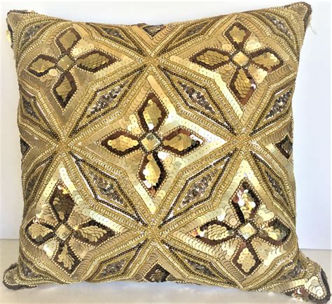 Gold Decorative Throw Pillow Covers Accent Pillow toss 16 x | Etsy