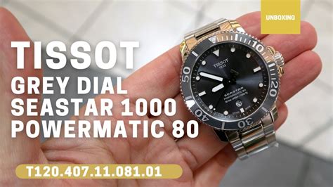 UNBOXING NEW GREY DIAL TISSOT SEASTAR 1000 POWERMATIC 80 T1204071108101