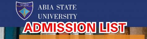 Absu Admission List 20232024 Academic Session Emonprime