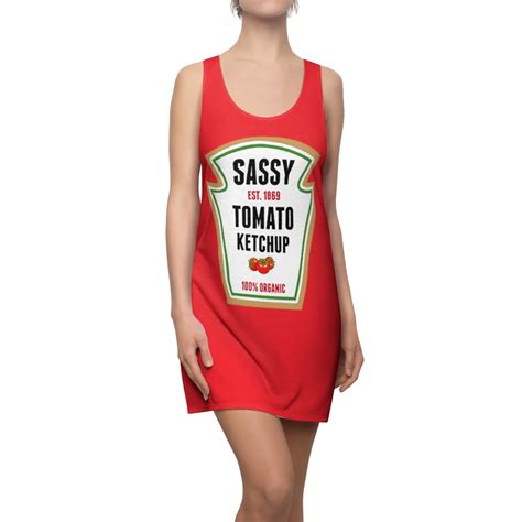 Sassy Tomato Ketchup Halloween Costume Dress Womens Cut And Sew