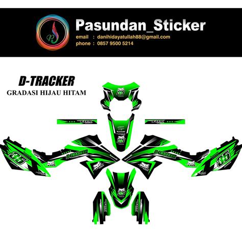 Jual Decal Sticker D Tracker Gradasi Hijau Hitam Shopee Indonesia