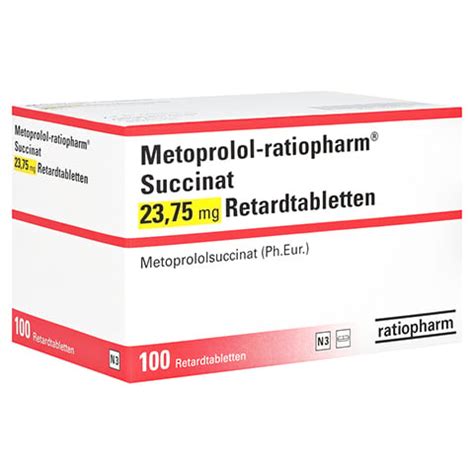 Metoprolol ratiopharm Succinat 23 75mg 100 Stück N3 medpex