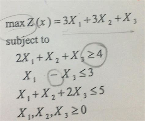 Solved Max Z X X X X Subject To X X X X Chegg