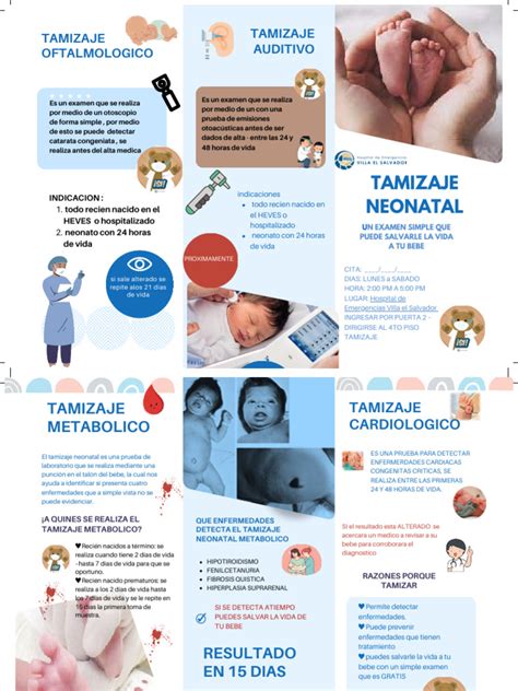 Triptico Tamizaje Neonatal Pdf Infantes Causas De La Muerte