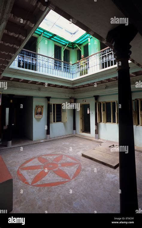 Courtyard Old House Madras Chennai Tamil Nadu India Asia Stock