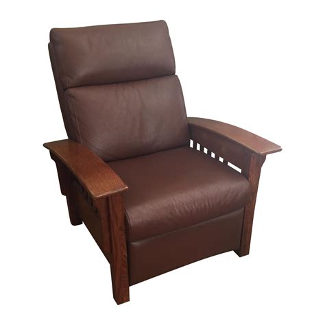 Broyhill Mission Style Brown Leather Chair Chairish