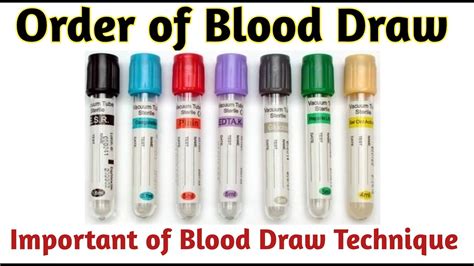 Order Of Blood Draw Blood Draw Technique Blood Collection Procedure