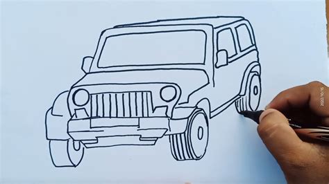 How To Draw Mahindra Thar Step By Step For Beginners How To Draw