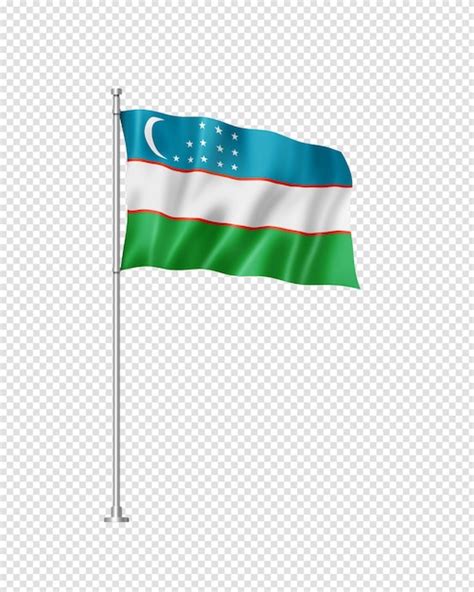 Premium PSD Uzbekistan Flag 3D Illustration Isolated On White