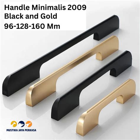 Jual Handle Minimalis 2009 Hitam Gold Emas Silver Tarikan Lemari Laci