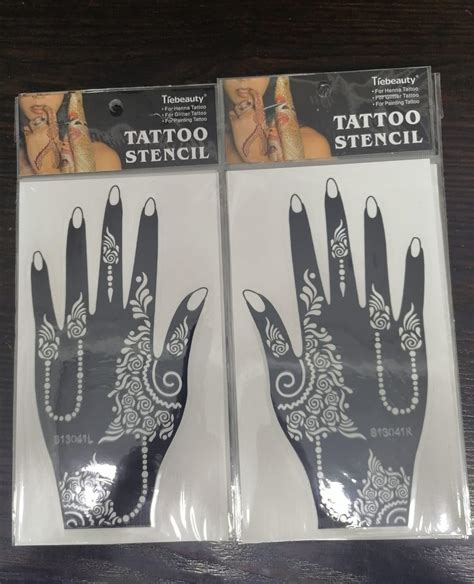 Buy Henna Tattoo Stencil Kit Temporary Tattoo Temples Set Of 2Sheets