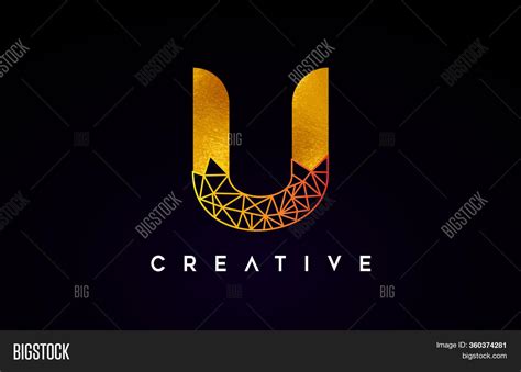 U Golden Gold Letter Vector And Photo Free Trial Bigstock