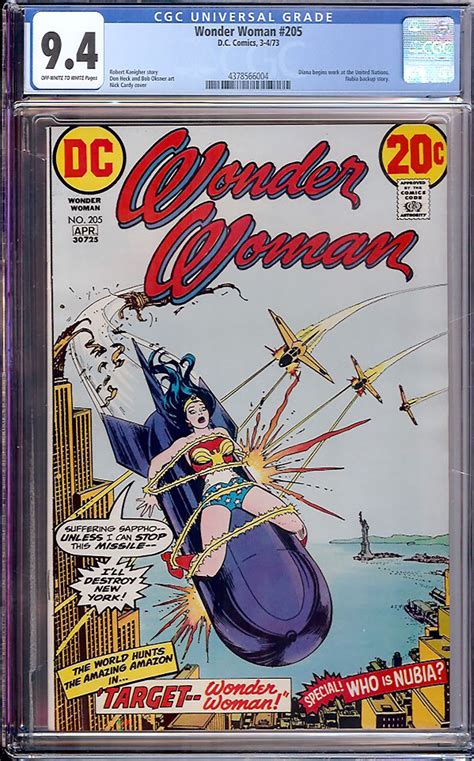 Wonder Woman 205 CGC 9 4 Ow W Auction Pedigree Comics