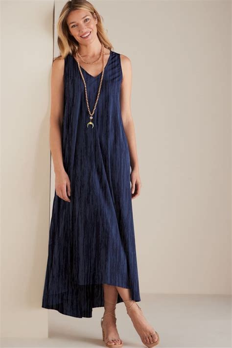 Mizu Dress V Neck Crinkle Maxi Soft Surroundings