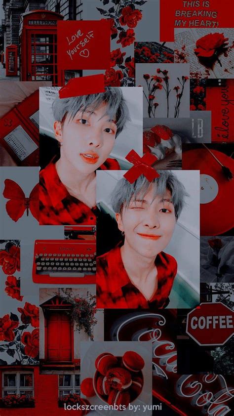 Namjoon Red Aesthetic Credits To Twitter Kim Namjoon Aesthetic HD