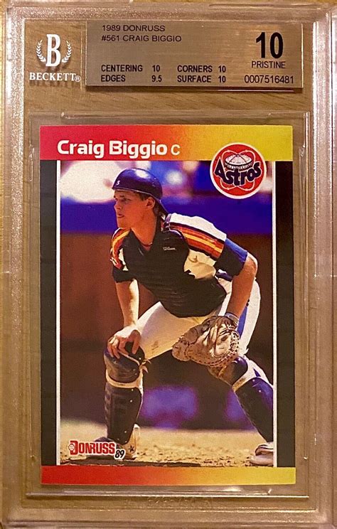 Pop Craig Biggio Rookie Rc Hof Donruss Bgs Pristine Ebay