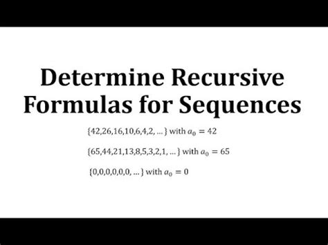 Determinar fórmulas recursivas para secuencias YouTube