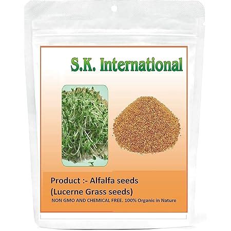 S K International Organic Alfalfa Seeds Lucerne High Protein Grass