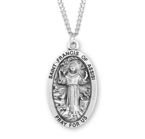 Saint Francis Of Assisi Oval Sterling Silver Medal Buy Religious Catholic Store