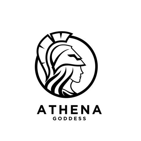 Premium Athena The Goddess Black Vector Icon Line Logo Illustration