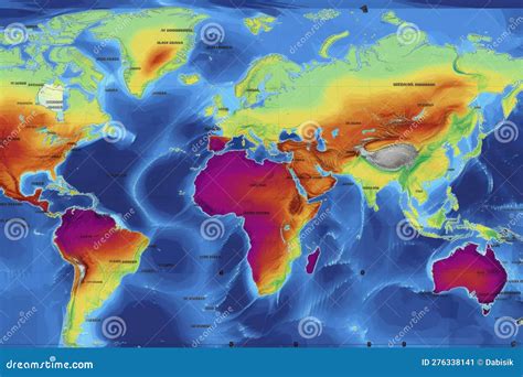 World Map with Weather Forecast Application. Generative AI Stock ...