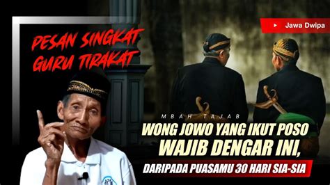 Wong Jowo Yang Ikut Poso Wajib Dengar Ini Percuma Poso Yen Gak Paham