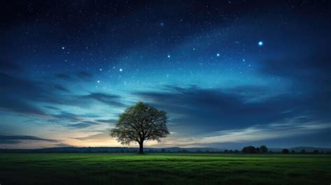 Premium AI Image | a tree in the night sky