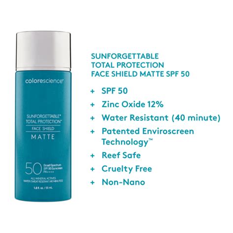Colorescience Sunforgettable Total Protection Face Shield Matte SPF 50 ...