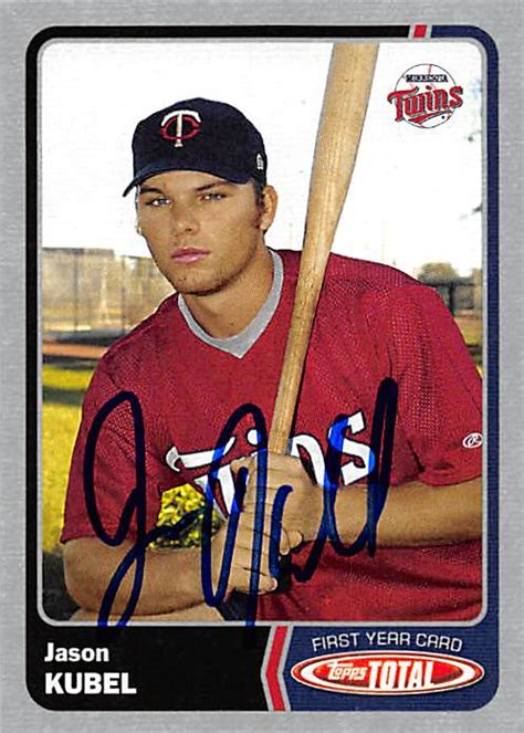 Jason Kubel Autographed Baseball Card Minnesota Twins FT 2003 Topps