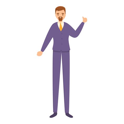 Successful businessman thumb up icon, cartoon style 14293738 Vector Art ...