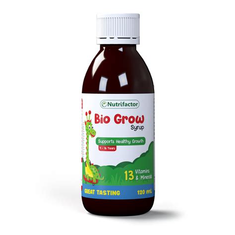 biogrow kids multivitamin syrup  healthy growth nutrifactor