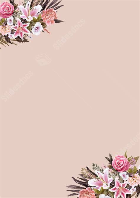 Creative High-end Floral Design With Apricot Texture Page Border ...