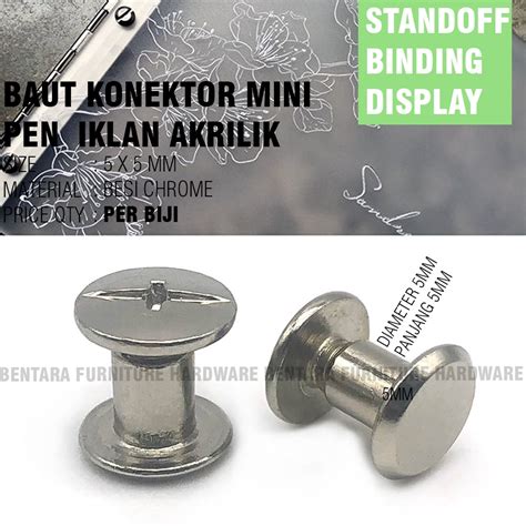 Jual Pen Iklan 5 X 5 Mm Mini Connecting Chicago Bolt Baut Konektor