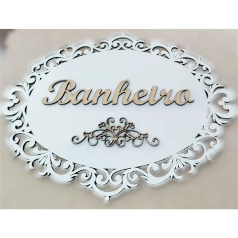 Placa Arabesco Em Mdf Branco Cm Para Banheiro Apliques Shopee