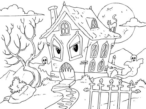 Desenho De Casa Animada No Halloween Para Colorir Tudodesenhos The