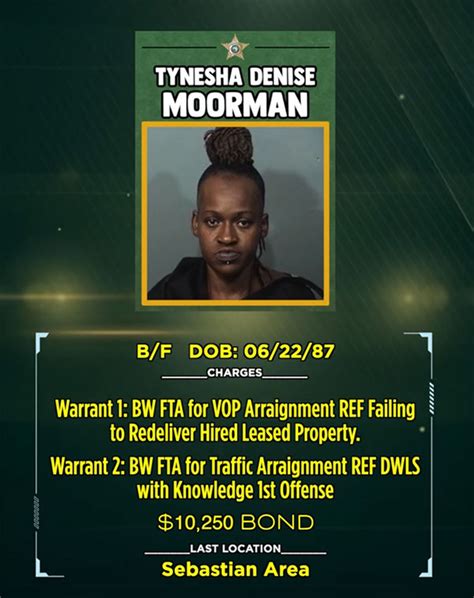 WHEEL OF FUGITIVE Brevard Sheriffs Office Names Tynesha Denise