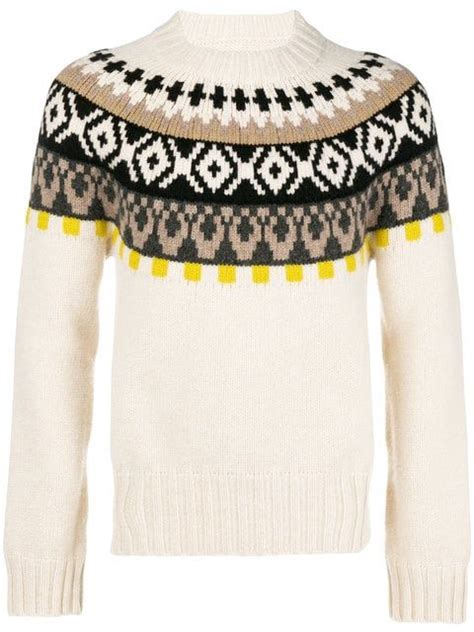 Maison Margiela Fair Isle Knitted Sweater Farfetch Sweaters Fair