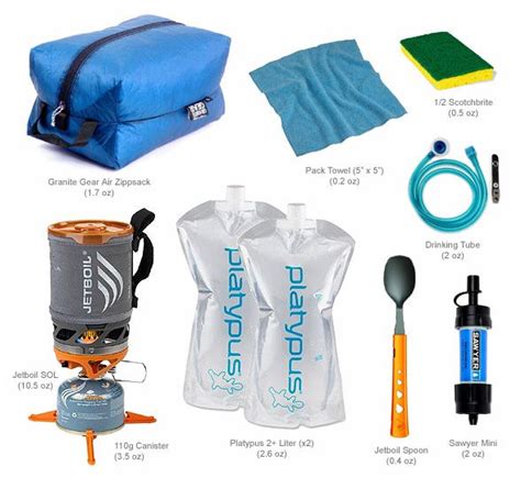 Pacific Crest Trail Gear Cooking Drinking Hiking Gear List Camping