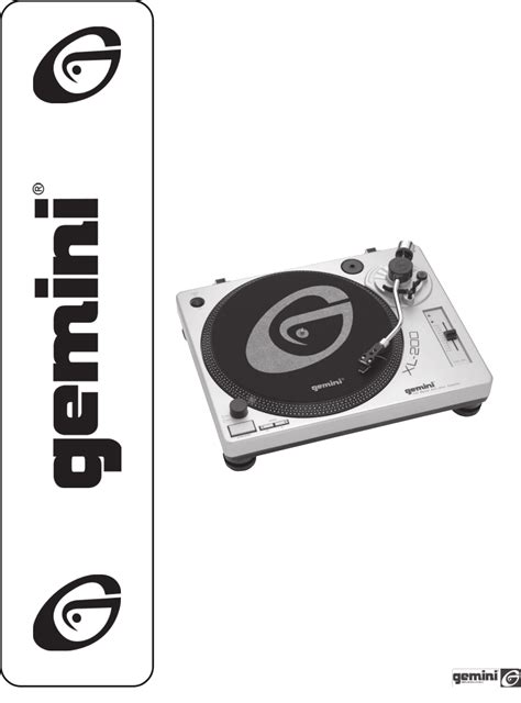 Gemini Turntable Xl 200 User Guide