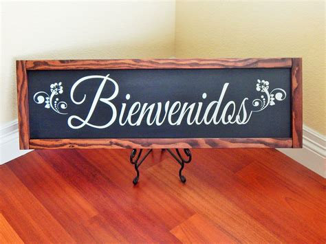 Wood Signbienvenidos Wood Signwelcomespanish Signspanish Wooden