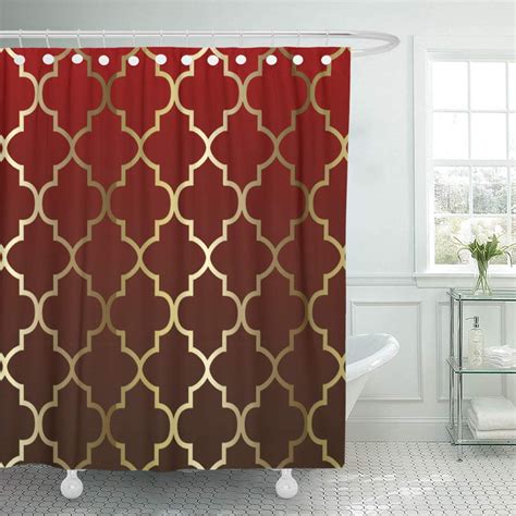 Suttom Geometric Dark Red And Brown Blend Quatrefoil Pattern Unique