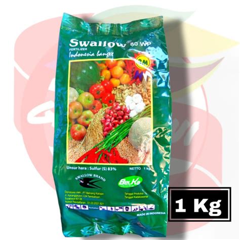 Jual Swallow 80 WP 1 Kg Asli 100 Pupuk Sulfur Plus Unsur Hara Makro