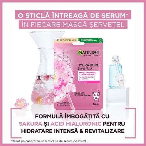 Masca Servetel Cu Sakura Si Acid Hialuronic Pentru Hidratar Farmacia