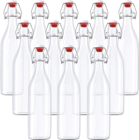 Kurtzy 12 Pack Clip Top Glass Bottle Swing Top Bottles Traditional