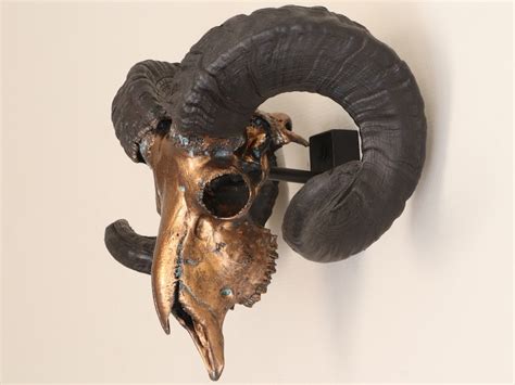 Ram Skull Wall Mount Real Ram Skull Wall Decor Metal Ram Etsy