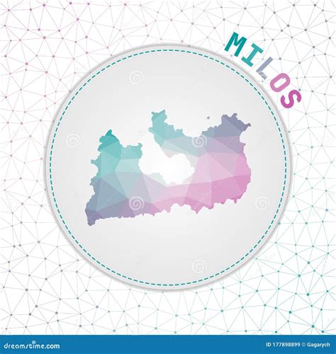 Milos Network, Constellation Style Island Map. Cartoon Vector