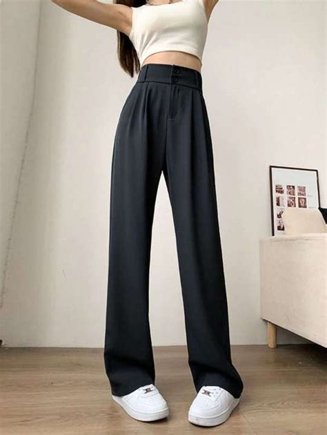 Korean High Waist Loose Fit Trouser Pants Wide Leg Lazada Ph