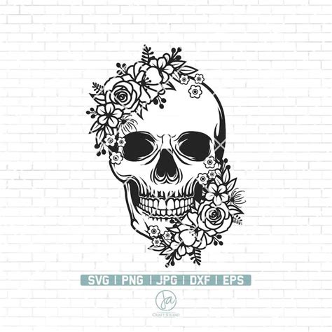 Skull Svg Floral Skull Svg Flower Skull Svg Flower Skull Clip Art Sugar Skull Svg Skull Vector