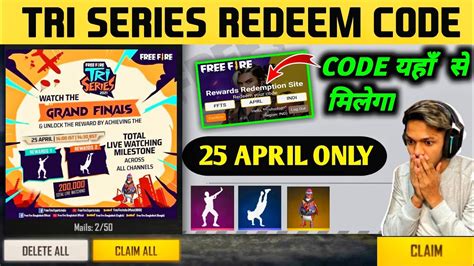 Free Fire Tri Series Redeem Code Tri Series Final Live Watching