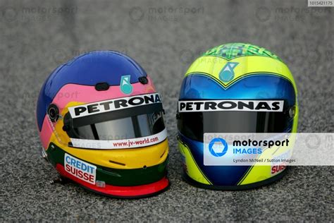 The Helmets Of Jacques Villeneuve Cdn Sauber Petronas And Felipe